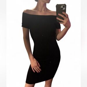 H&M Black Ribbed Knit Dress